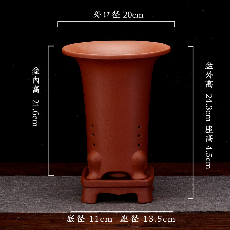 紫砂兰花盆松柏盆创意陶瓷君子兰专用蕙建春兰园艺花卉绿植批发