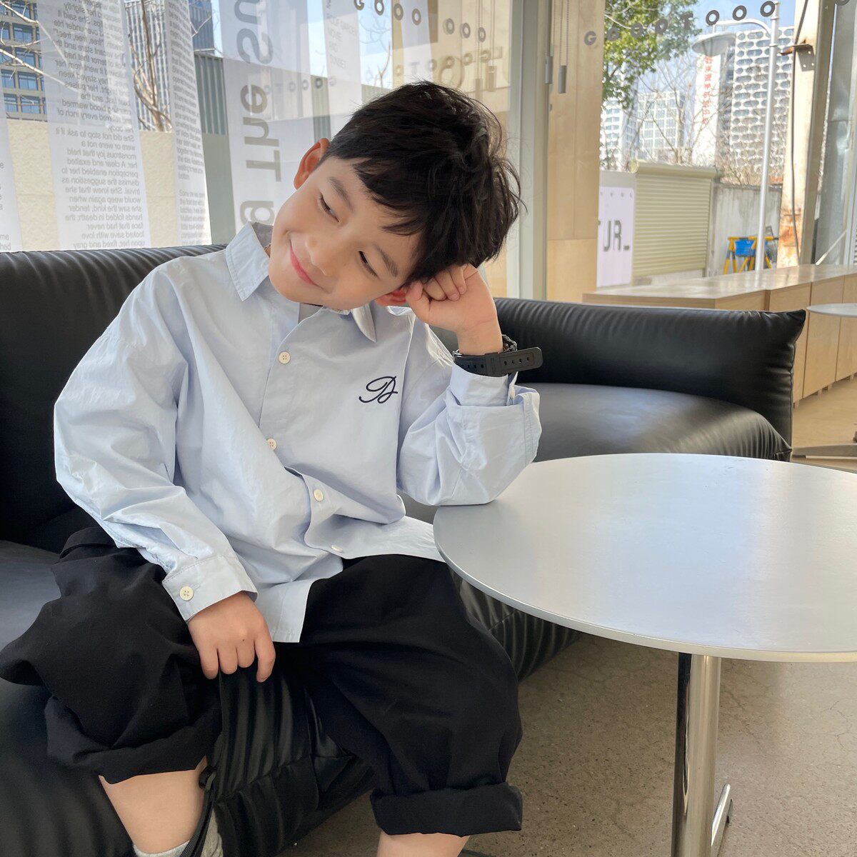 男童衬衫春秋儿童春款男宝宝春装2025新款小童衬衣薄款韩版潮