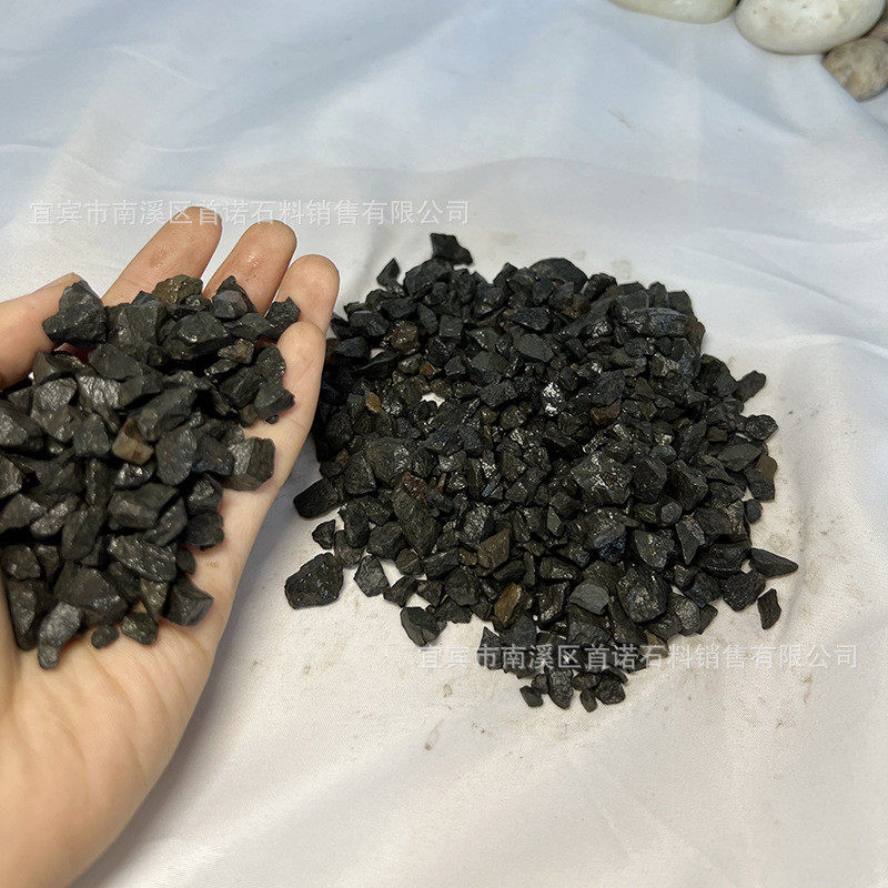 热销黑色深灰色景观石子50斤园林造景鹅卵石头日式庭院砾石小碎石
