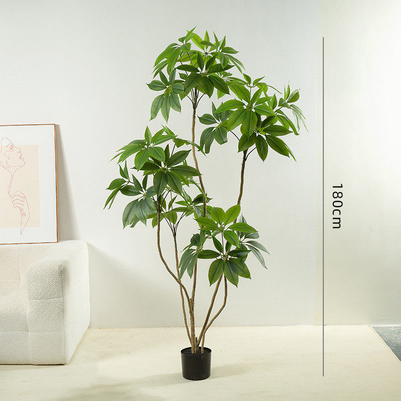侘寂仿真绿植风大叶伞高端轻奢假树植物盆栽室内大型落地装饰摆件