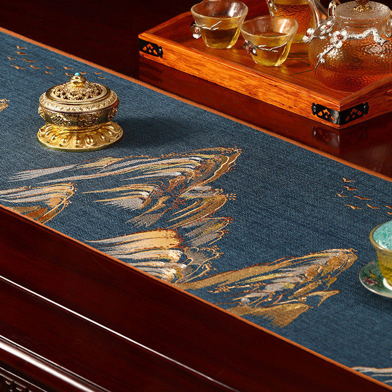 桌旗中式垫布茶席禅意防水茶旗茶几布茶桌新中式茶台布艺长条,居家布艺,桌旗,淘宝优惠券,粉丝福利购,淘宝优惠卷