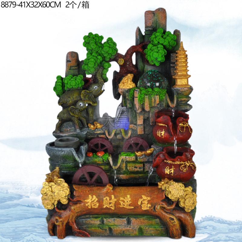 假山流水喷泉摆件鱼缸客厅加湿器收银台水景酒店流行空间装饰品