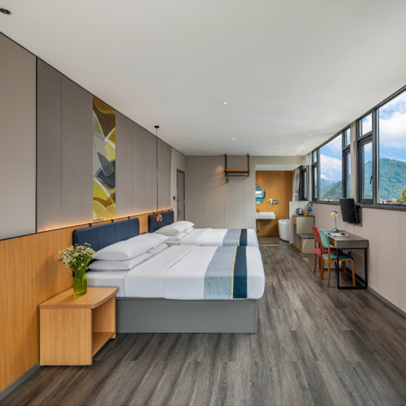 如家睿柏酒店家具云标间全套宾馆床民宿床箱厂家定制样板间翻新