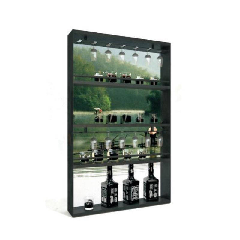 热销悬挂式轻奢酒架开口杯架储物柜发光带灯架