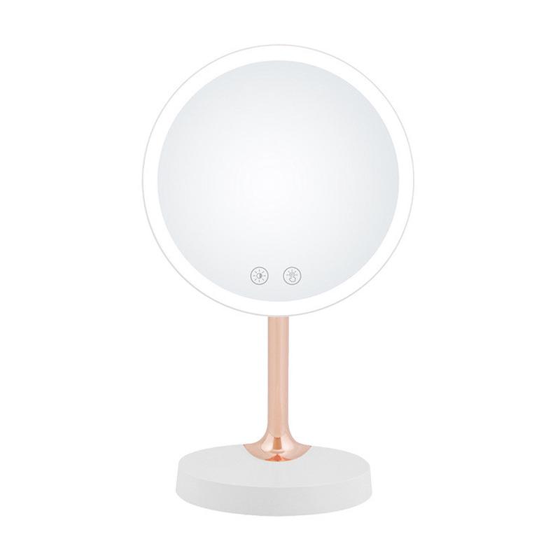 供应卧室led台式带直播化妆镜货桌面镜补光化妆镜日光智能圆镜