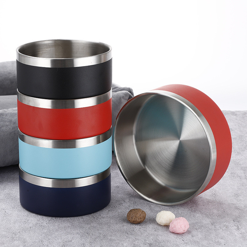 厂家直供不锈钢宠物用品狗盆饭碗简约纯色狗狗猫盆大容量动物食具