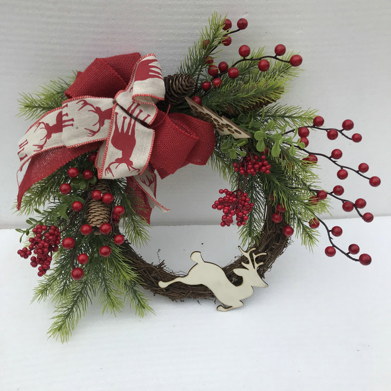 圣诞节创意松枝门装饰花环松果挂大型场景装饰道具挂件橱窗装饰品