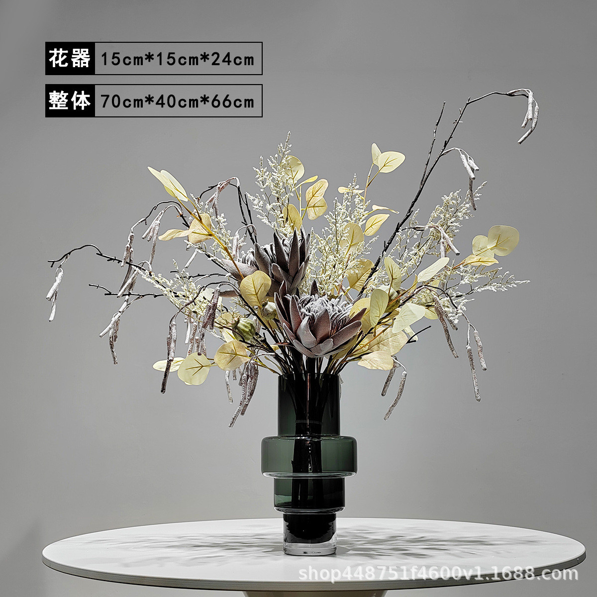 轻奢花艺仿真现代装饰摆件中式客厅售楼处玄关餐桌饰品茶室样板房