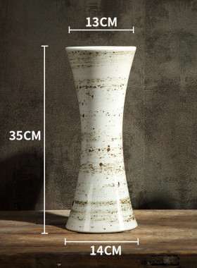 现代简约粗陶罐水培家居陶瓷桌面花瓶仿真花干花客厅摆件欧式花瓶