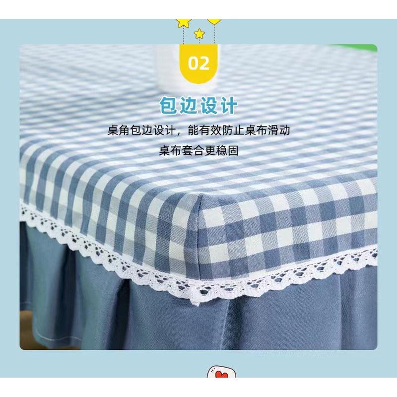 加厚帆布双面涤棉格子学生桌布防水防油书桌餐桌台布套