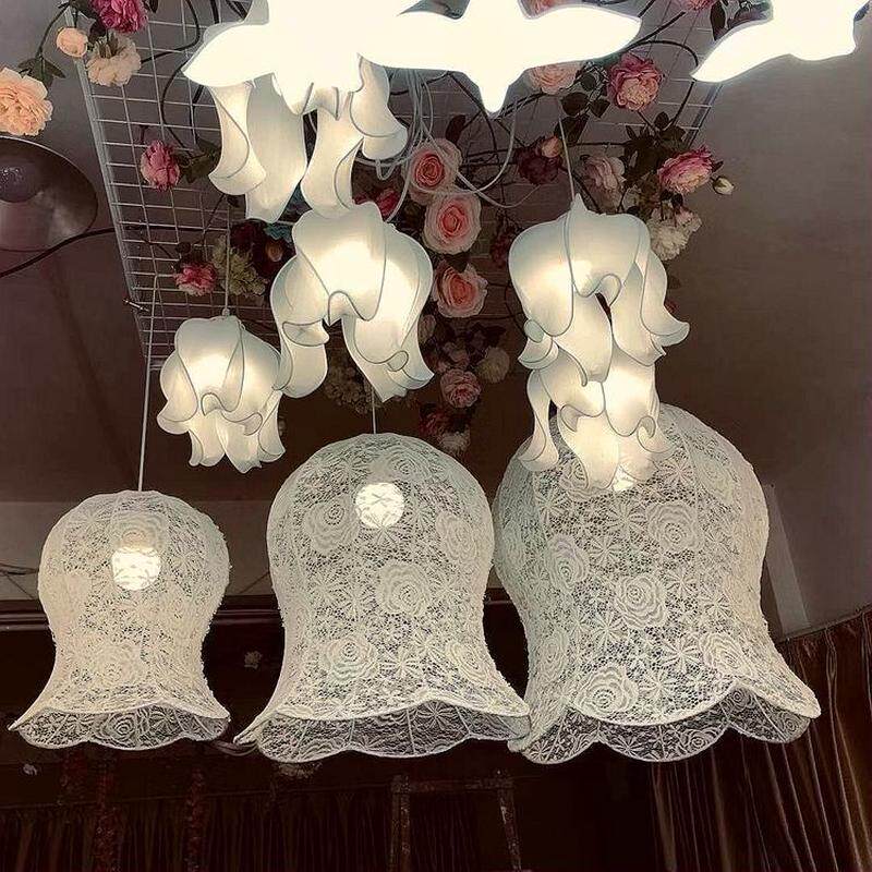 婚庆串联伞形铃兰花空中吊顶挂灯婚礼布置道具吊灯婚庆道具装饰灯