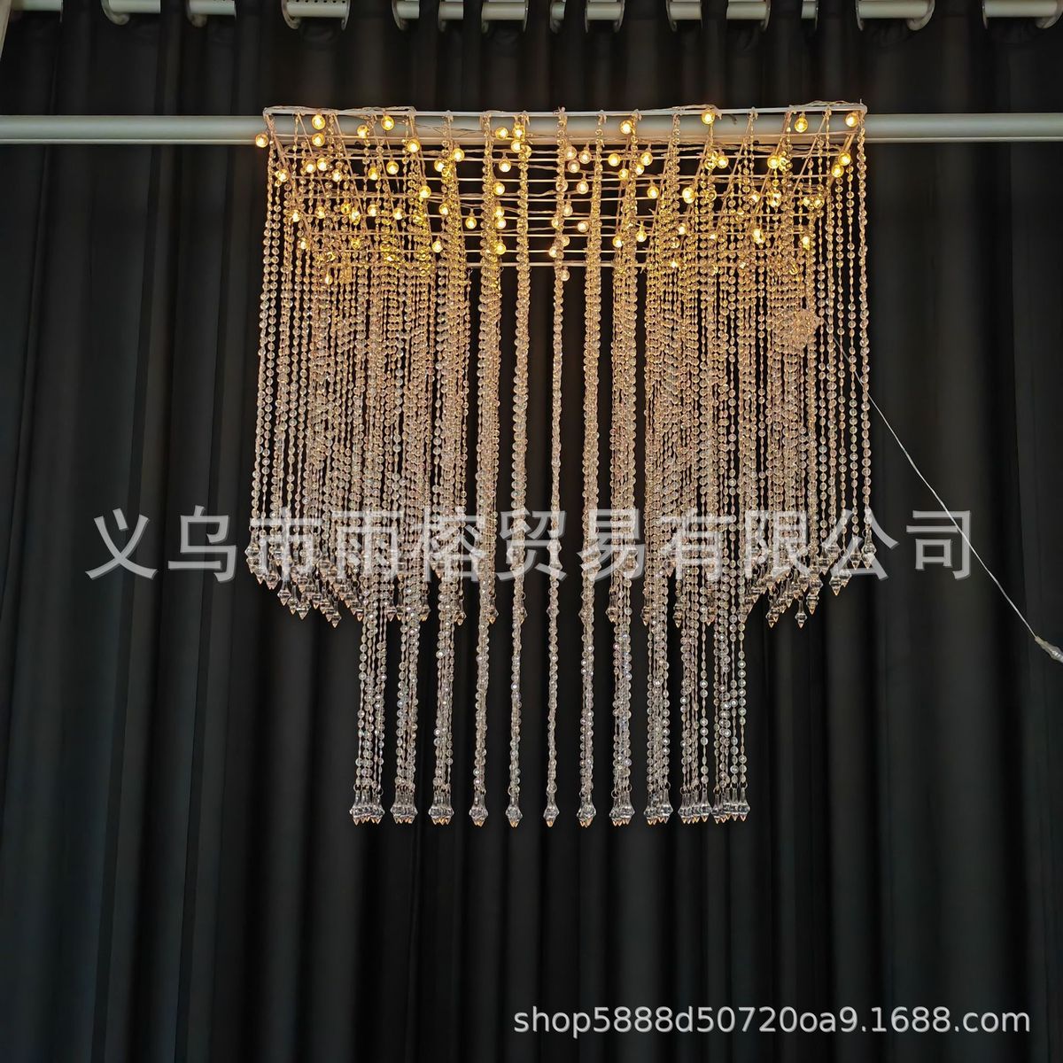 雨榕亚克力珠链帘吊珠帘挂帘悬挂场景发光装饰婚庆婚礼道具吊顶
