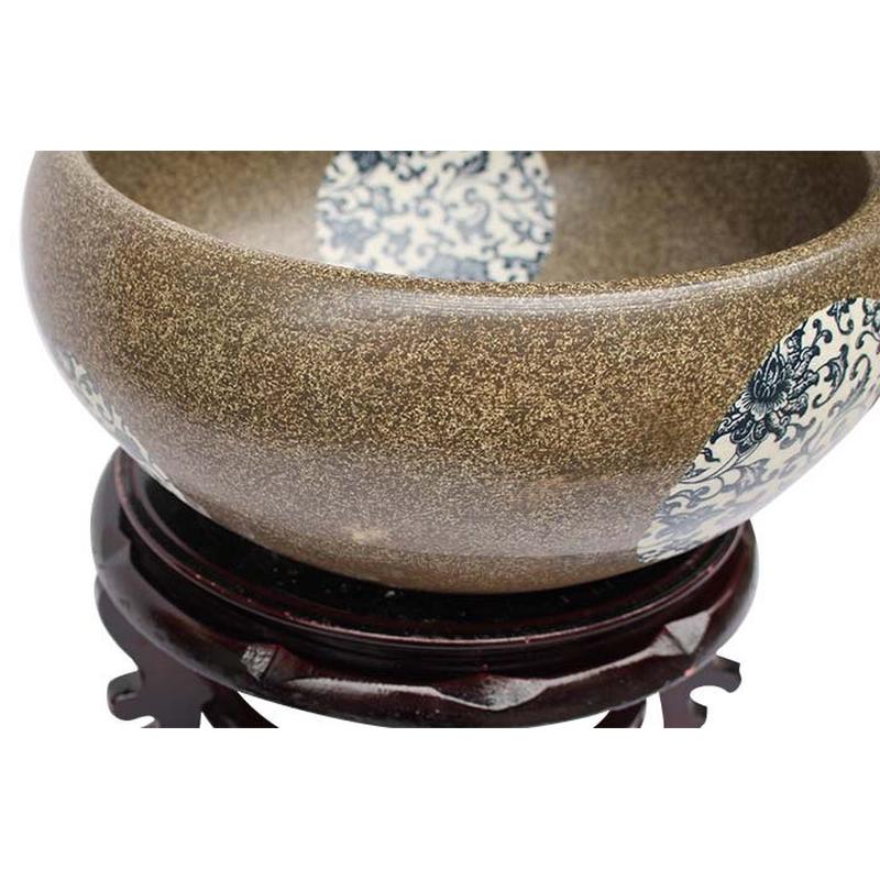 景德镇陶瓷器手绘金鱼缸碗莲底座乌龟缸养鱼盆家居装饰摆件送缸