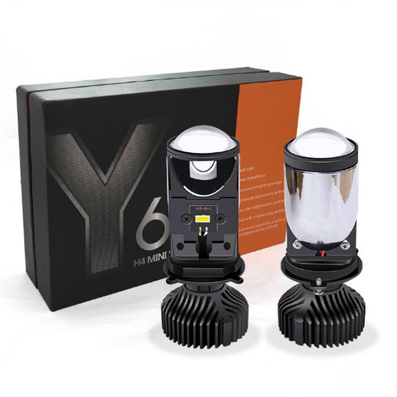 Y6汽车led车灯小透镜H4H7大灯远近一体透镜改装鱼眼头灯灯泡