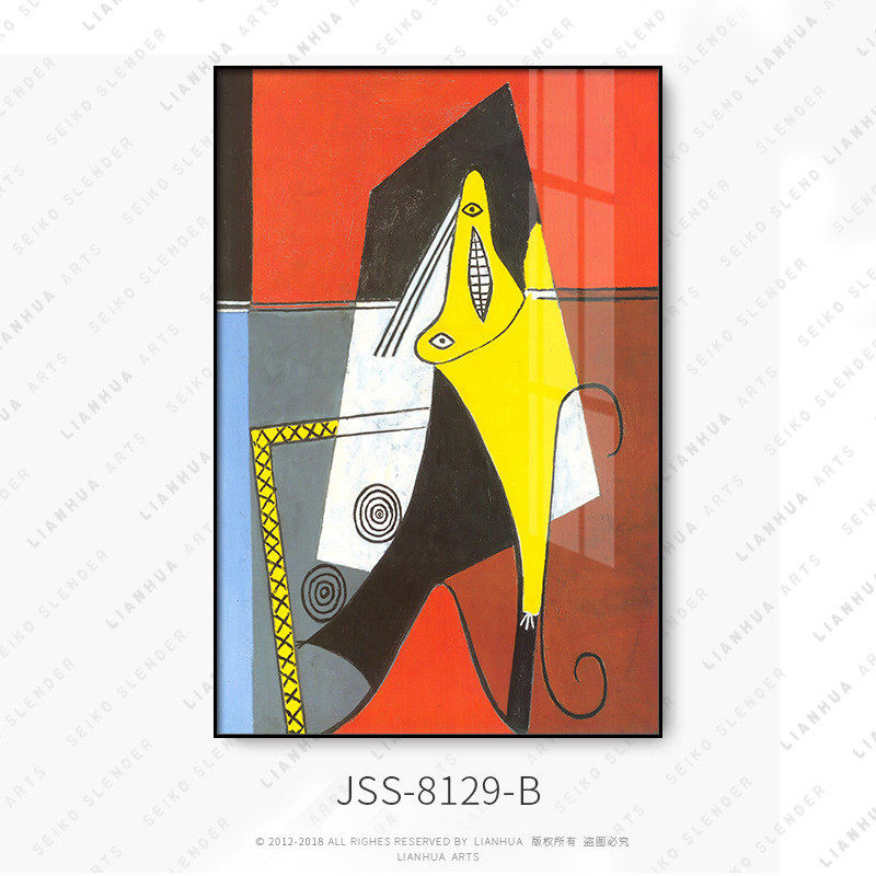 毕加索客厅装饰画抽象人物艺术世界名画的沙发后面三联北欧风挂画