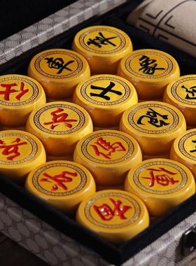 大叶金丝楠中国象棋楠木质象棋红木象棋皮革批发工艺礼品棋盘