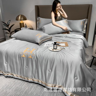 轻奢水洗真冰丝床单春夏简约空调被夏凉被四件套床笠薄款被子批发