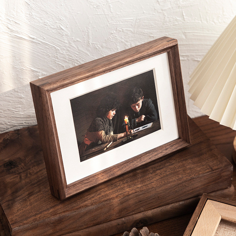 打印照片墙装裱框架批发diy实木相框摆台7寸简约儿童相册框刻logo