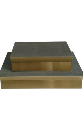 中式皮质首饰盒家居卧室轻奢书房饰品盒样品房售楼处软装收纳盒