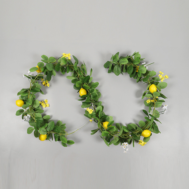 鸿禹仿真加密尤加利柠檬室内家居餐厅摆件藤条绿植装饰人造藤条