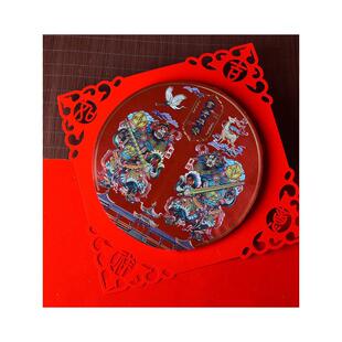 1vpr单门秦琼门贴金箔立体浮雕秦叔宝尉迟恭武将楼房防盗门神门神