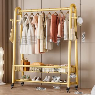 巨粗32管晾衣架落地家用室内卧室客厅移动加厚挂衣架可宿舍衣