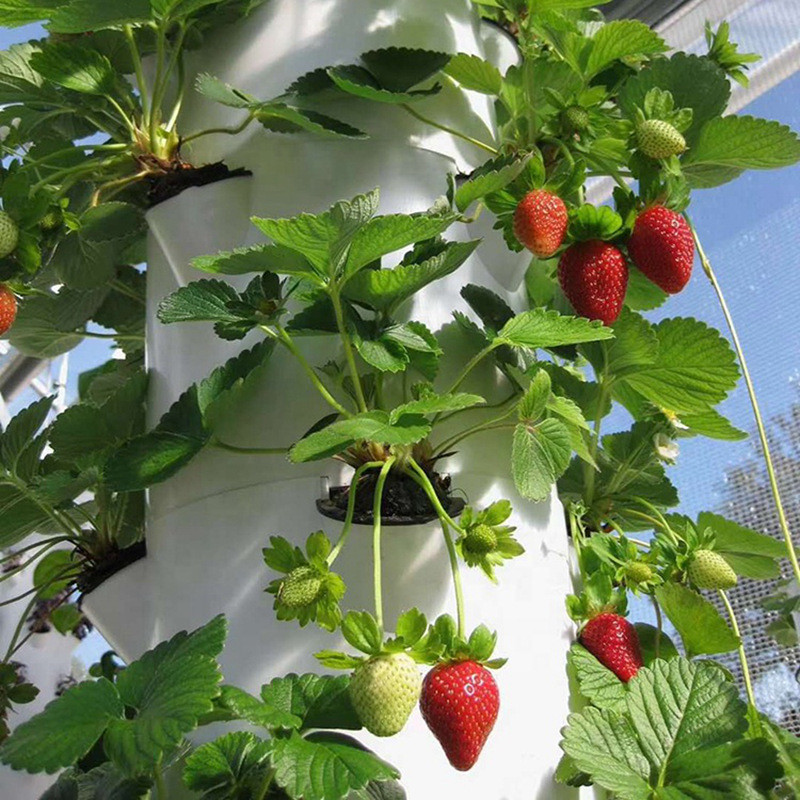 圆柱型气雾塔立柱种植栽培系統水培设备无土栽培种植机