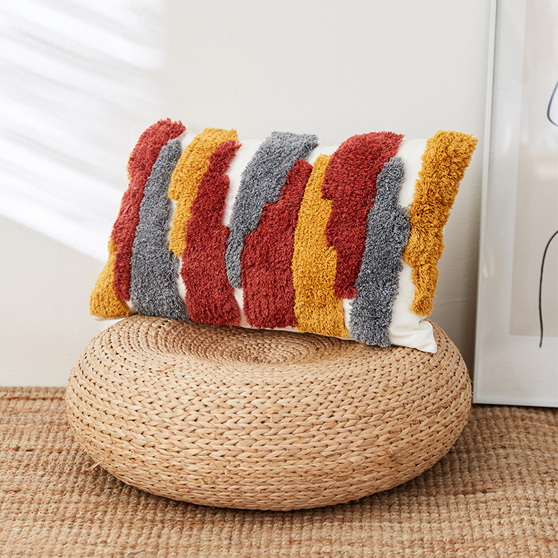 2jgb波西米亚风靠枕套靠垫抱枕摩洛哥手工簇绒床头客厅可拆洗