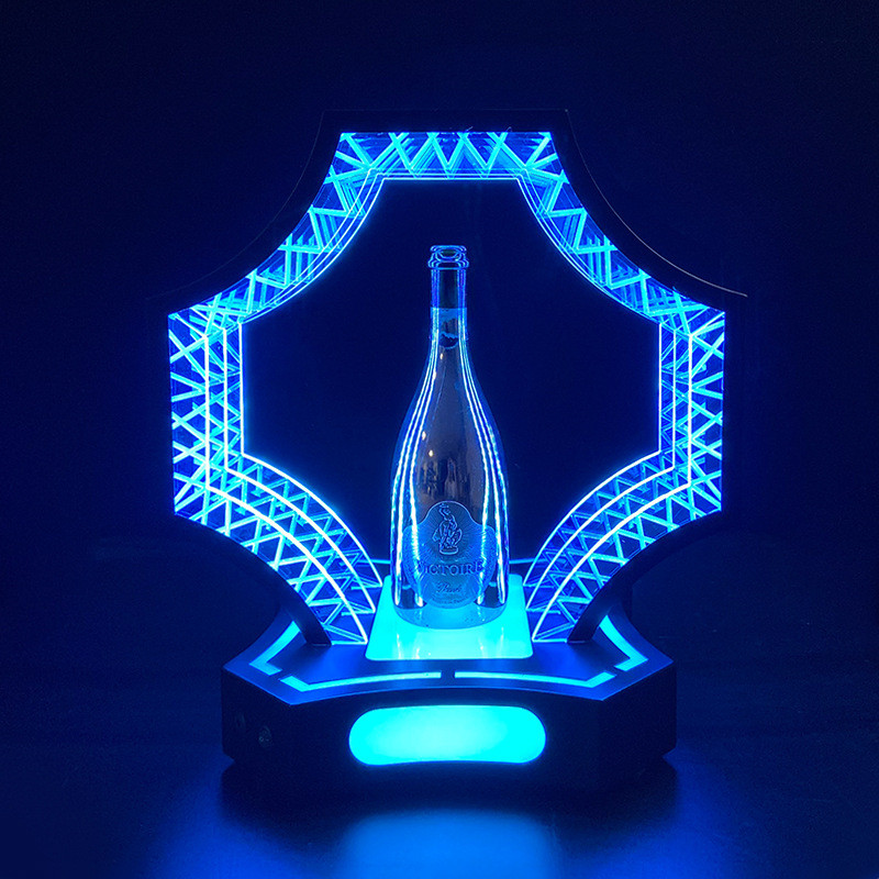 冰蓝光多边形酒座酒吧夜场ktv创意出酒xo香槟酒座酒架道具