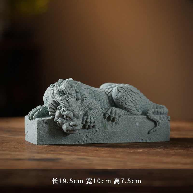 盘龙宠鱼缸青砂石摆件茶桌茶宠微景观造景装饰花卧龙盆霸气龙摆件