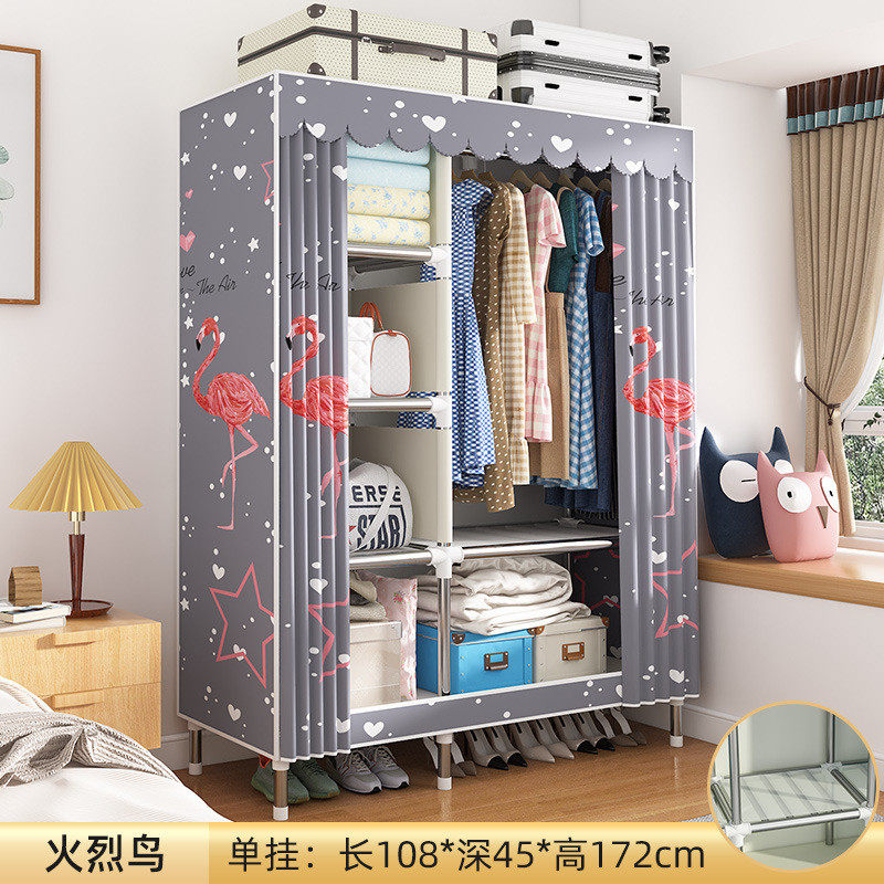 a524挂衣架收纳衣帽架家用布衣柜简易衣架落地卧室放衣服的防尘置