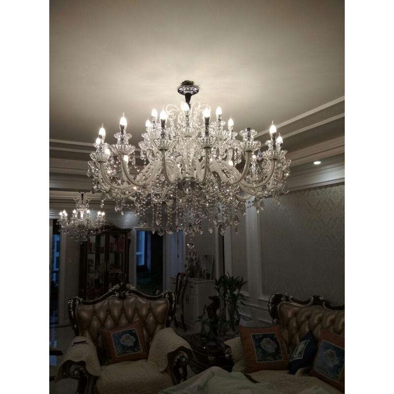 欧式水晶吊灯奢华简约卧室书房灯客厅灯大气别墅餐厅灯复式楼吊灯