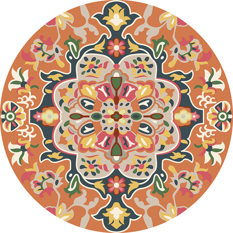 v5ha客厅地毯美式复古椭圆形中古试衣镜异域民族风卧室床边椅子地