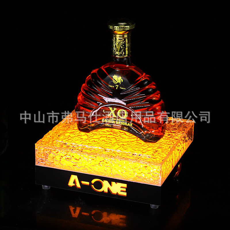 酒吧led发光酒黑桃a创意冰纹香槟座洋酒展示架ktv果盘多用途底座