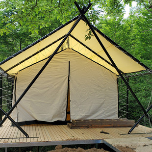 景区帐篷营地野营户外轻奢篷房防风防雨酒店休闲度假民宿双层帐篷