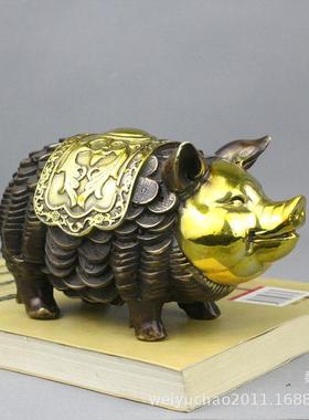 批发纯铜猪十二生肖金钱猪铜福猪摆件猪可爱猪工艺品摆件客厅饰品