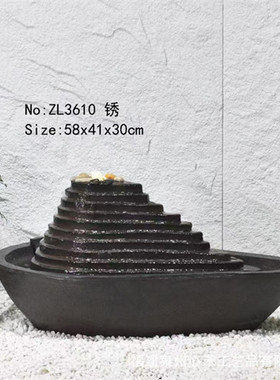 假山喷泉流水摆件客厅别墅办公茶室鱼缸过道电视柜批发阳台水景边