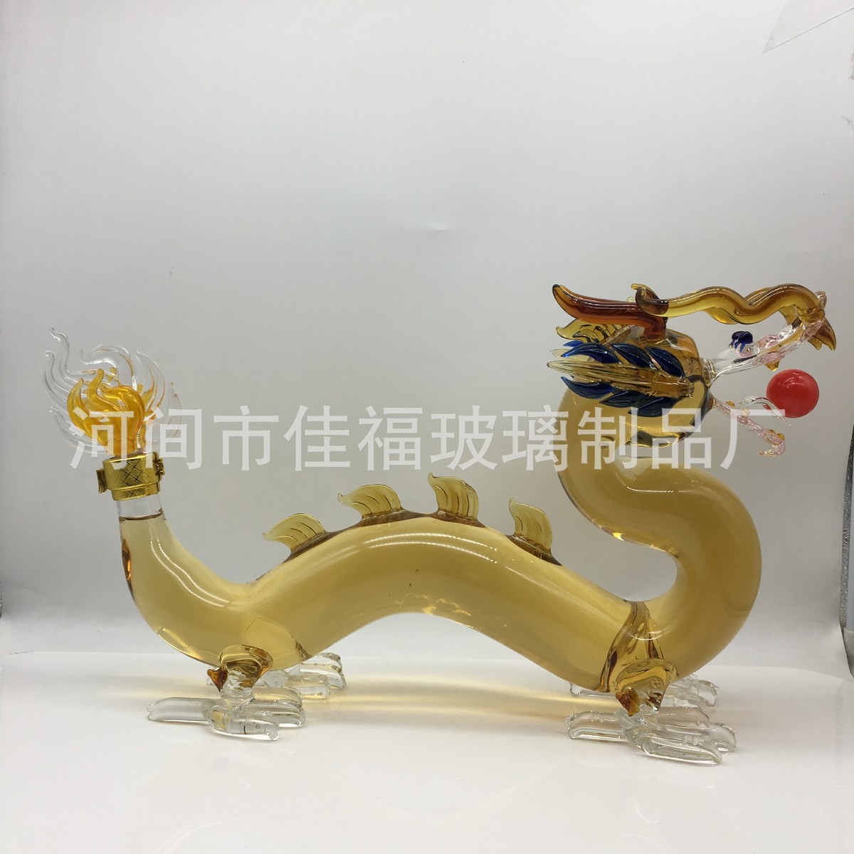 2斤装工艺酒瓶空心玻璃瓶动物酒瓶龙酒瓶龙高硼硅酒瓶彩龙生肖瓶