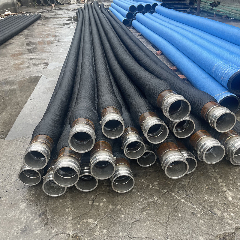 水泵法兰钢丝胶管缠绕管吸排砂船舶大口径连接胶管输送泥沙橡胶管