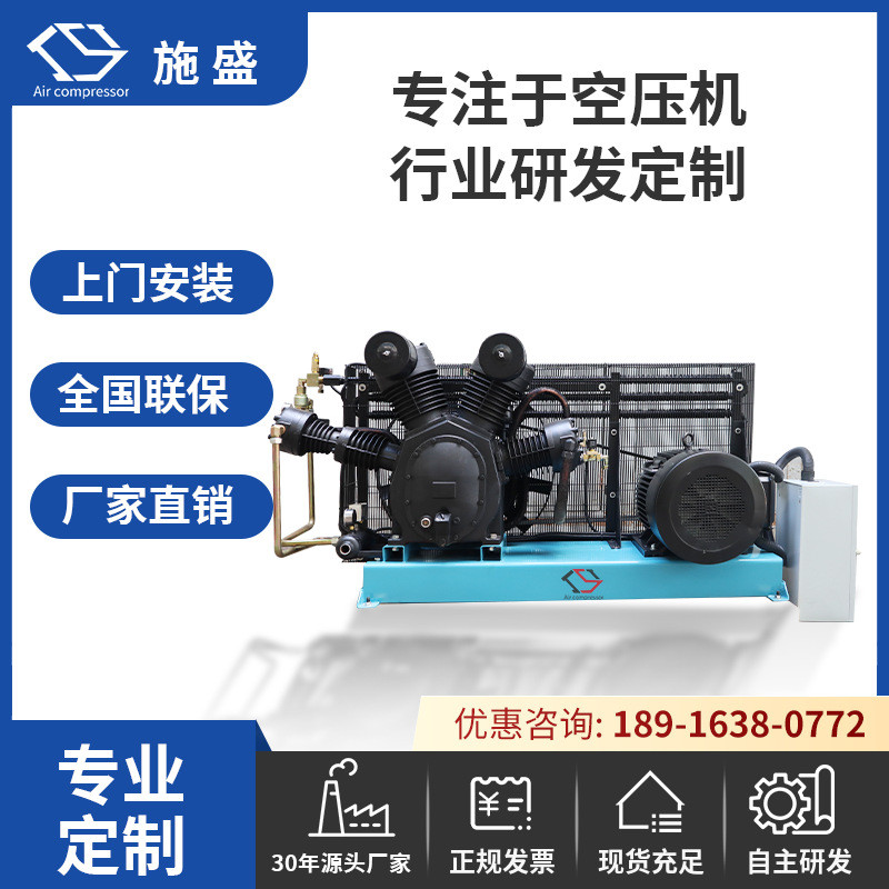 空压机高压定制吹瓶检漏实验用活30公斤/40kg活塞式空气压缩机
