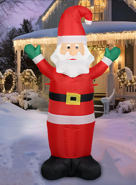 圣诞节室外摆件4ft招手圣诞老人充气气模led灯光派对假日装饰