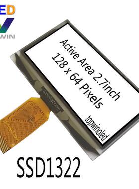 热销2.7英寸oled屏128x64白色2864aswig01厂家sd1322黑底白字白底