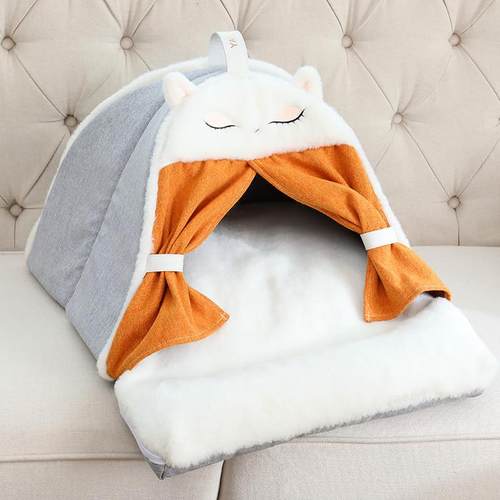猫窝可拆洗保暖四季通用猫咪床猫屋别墅宠物用品冬季封闭式猫帐篷