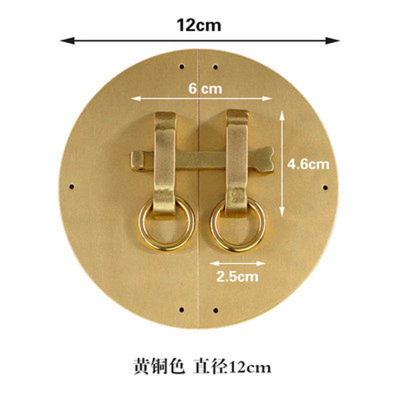 中式家具柜门仿古黄铜圆光拉手复古柜子圆形门把手收纳柜五金配件