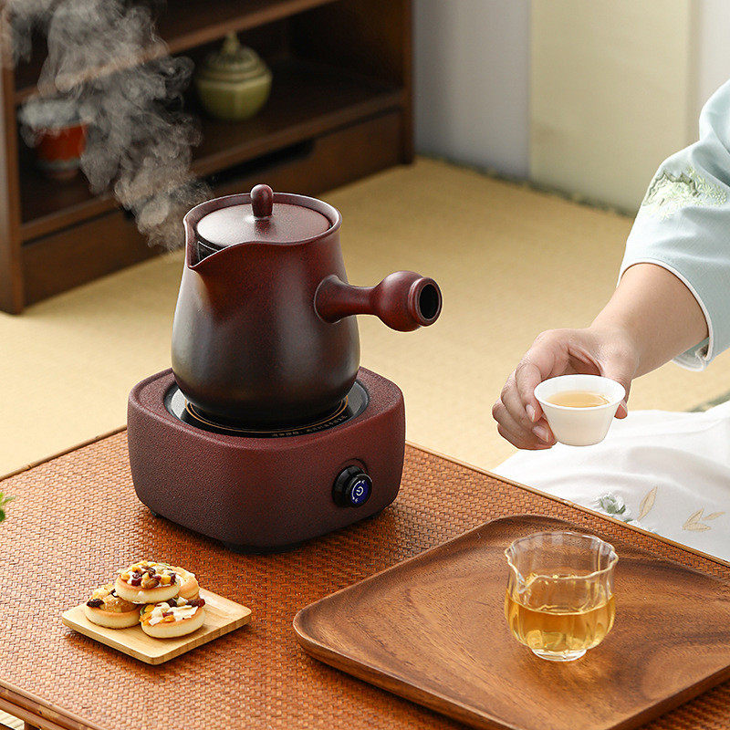 1000ML侧把带盖罐罐茶壶电陶炉陶壶泡茶壶烧水明火侧把壶围炉煮茶
