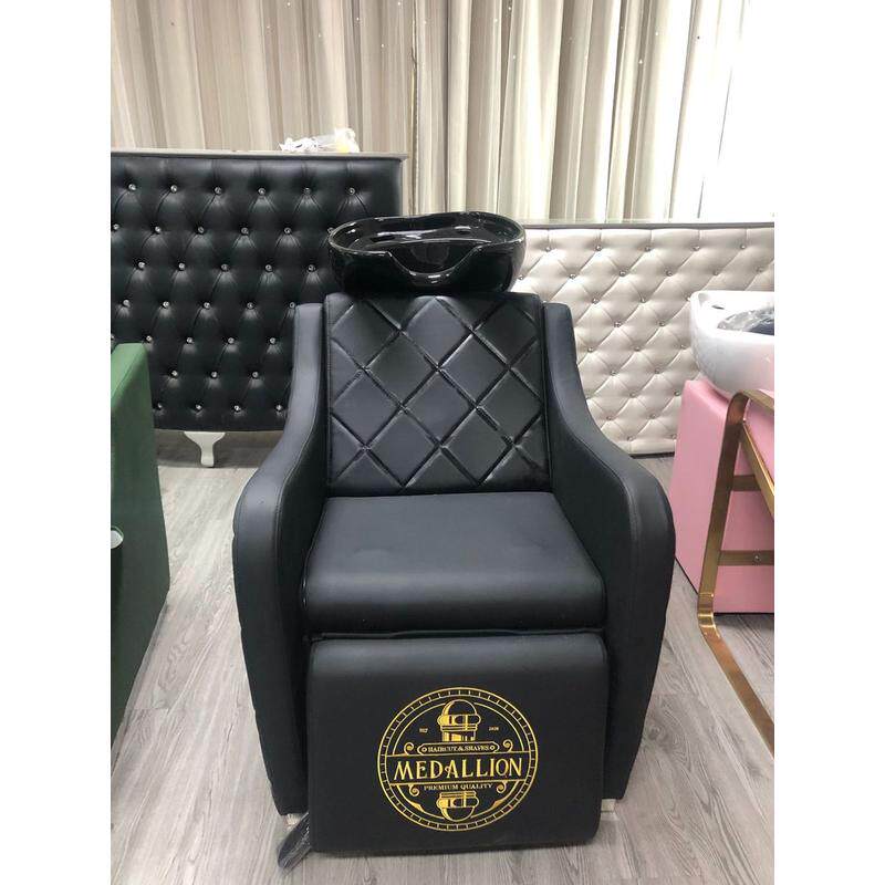 厂家理发店电动按摩半冲水洗头床美发椅镜台套装外贸境坐式躺床