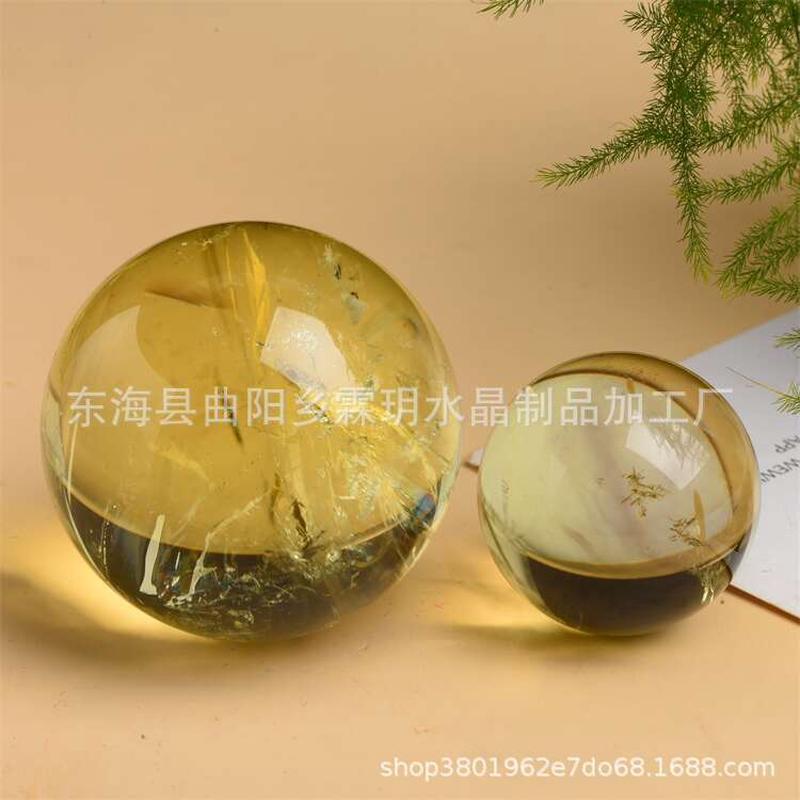 天然黄水晶把办公家居摆件球玩球七星阵摆件厂家直销