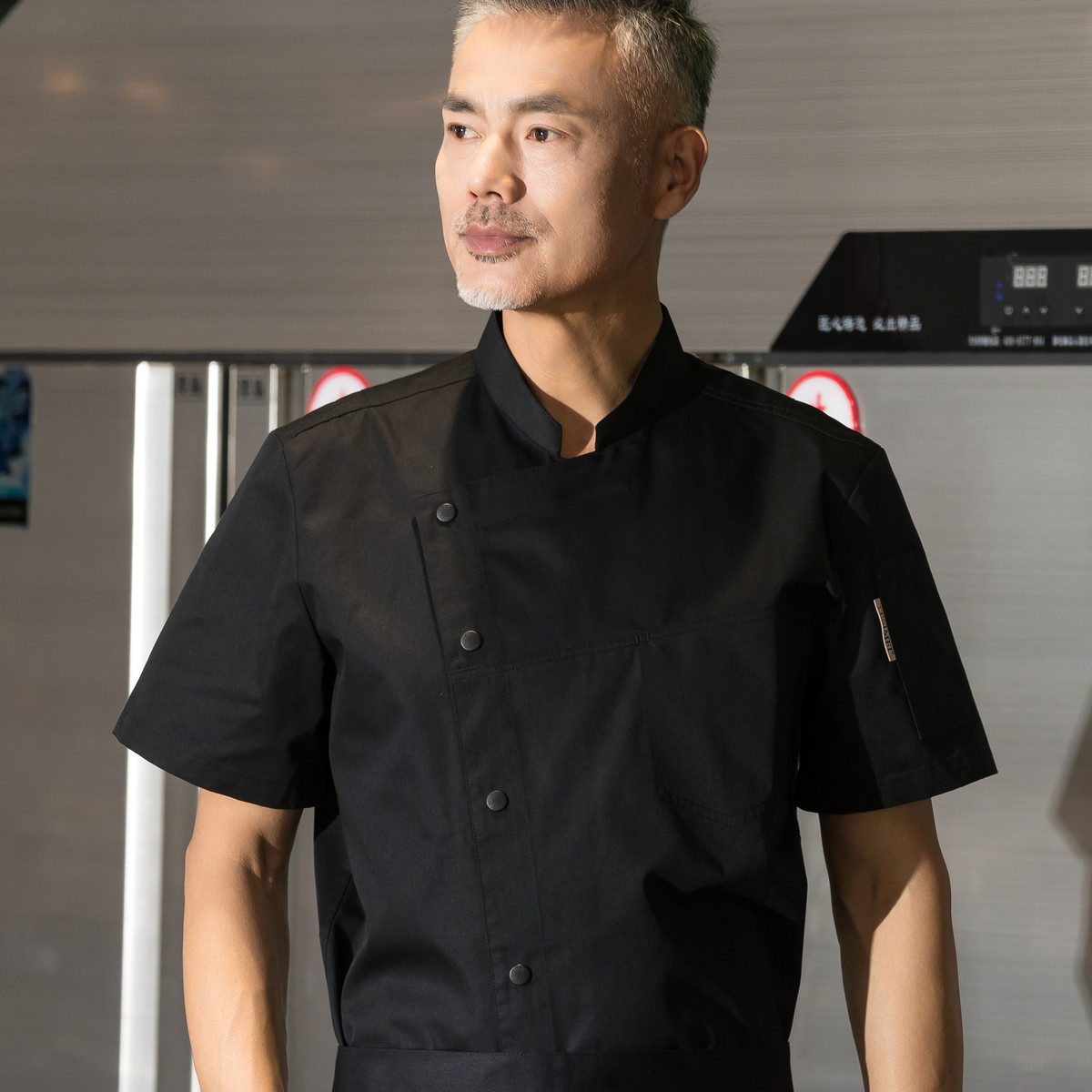 高端酒店厨师长工作服短袖纯棉烘焙饭店总厨西餐烹饪私厨定制夏季