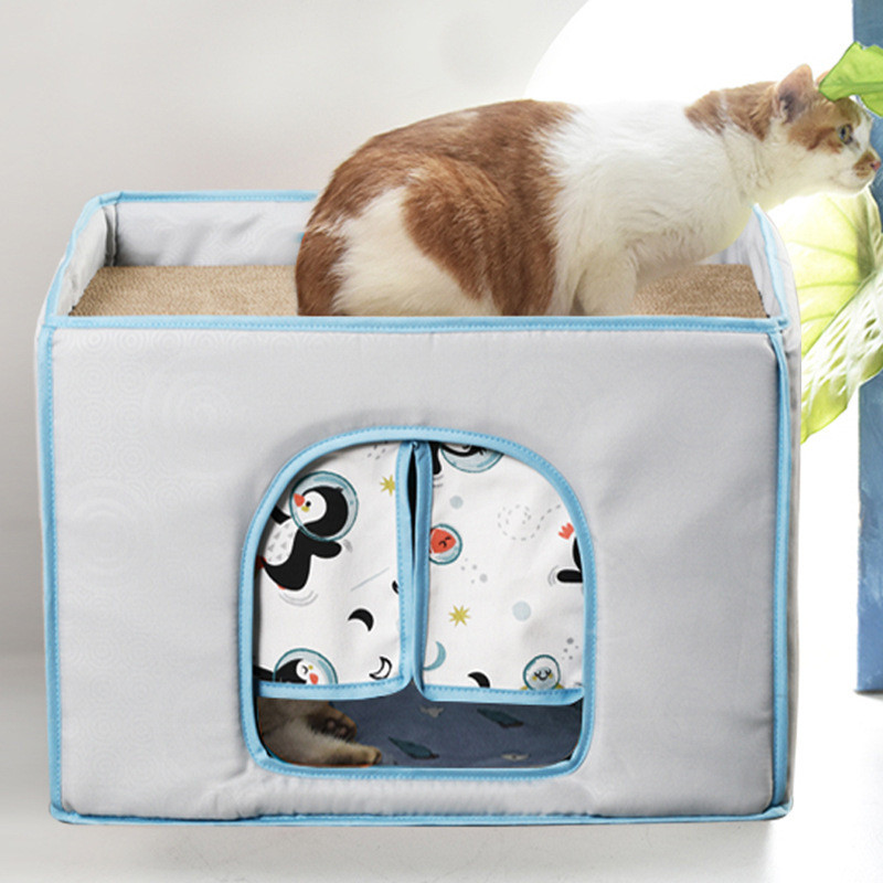 猫咪窝猫窝耐抓半封闭式猫窝猫床一体冬季保暖夏季防中暑布耐磨