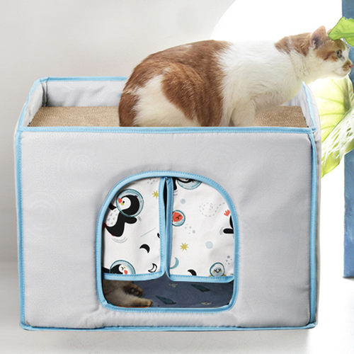 猫咪窝耐磨耐抓猫窝封闭式猫窝猫床一体冬季保暖夏季防中暑布半